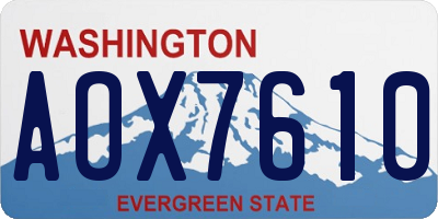 WA license plate AOX7610