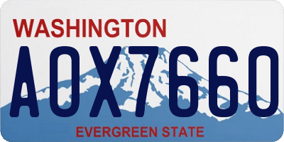 WA license plate AOX7660