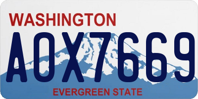 WA license plate AOX7669