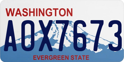 WA license plate AOX7673