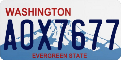 WA license plate AOX7677