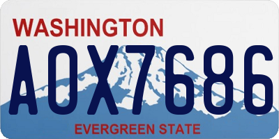 WA license plate AOX7686