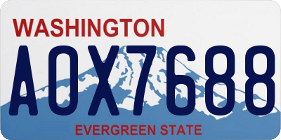 WA license plate AOX7688