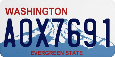 WA license plate AOX7691