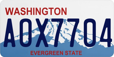 WA license plate AOX7704