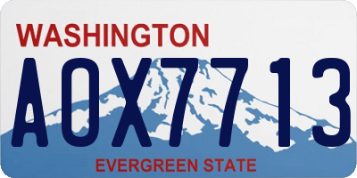 WA license plate AOX7713