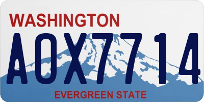 WA license plate AOX7714