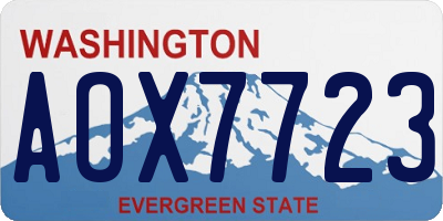 WA license plate AOX7723