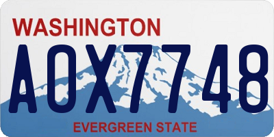 WA license plate AOX7748