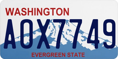 WA license plate AOX7749