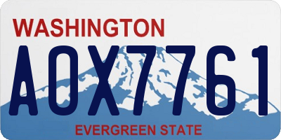 WA license plate AOX7761