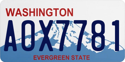 WA license plate AOX7781