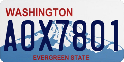 WA license plate AOX7801