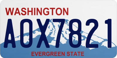 WA license plate AOX7821