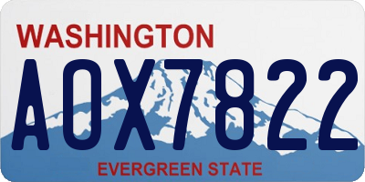 WA license plate AOX7822