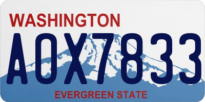 WA license plate AOX7833