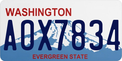 WA license plate AOX7834