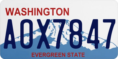 WA license plate AOX7847
