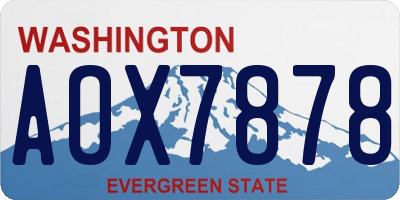 WA license plate AOX7878