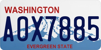 WA license plate AOX7885