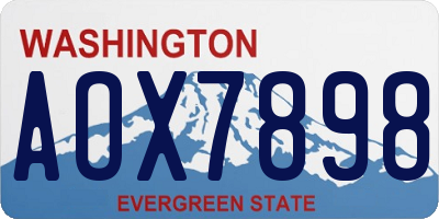 WA license plate AOX7898
