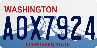 WA license plate AOX7924