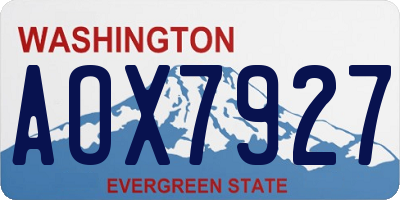 WA license plate AOX7927