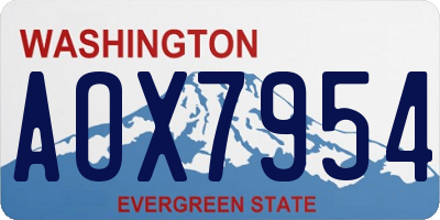 WA license plate AOX7954