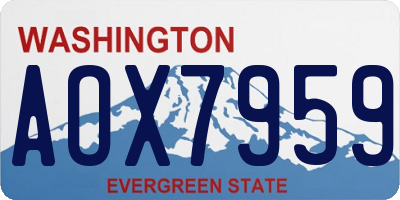 WA license plate AOX7959