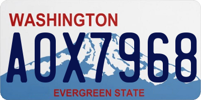 WA license plate AOX7968