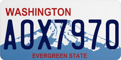 WA license plate AOX7970