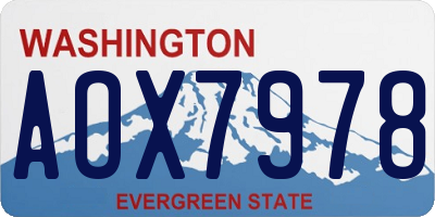 WA license plate AOX7978