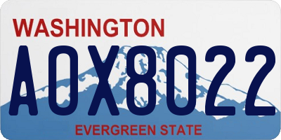 WA license plate AOX8022
