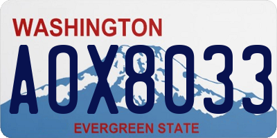 WA license plate AOX8033