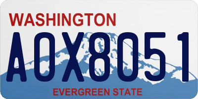 WA license plate AOX8051