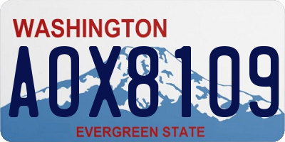 WA license plate AOX8109