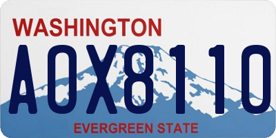 WA license plate AOX8110