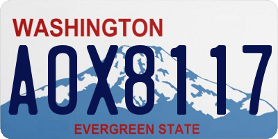 WA license plate AOX8117