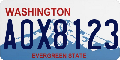WA license plate AOX8123