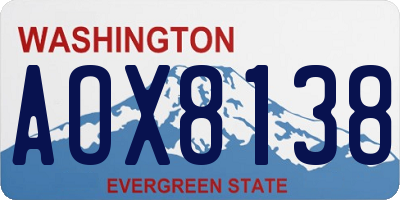 WA license plate AOX8138