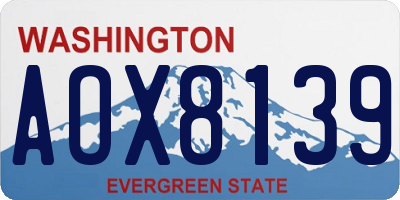 WA license plate AOX8139