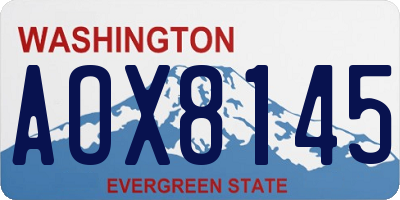 WA license plate AOX8145