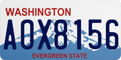 WA license plate AOX8156