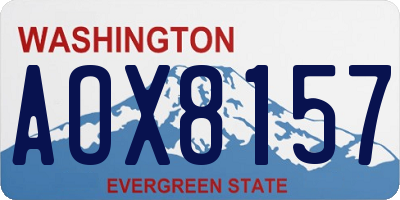 WA license plate AOX8157