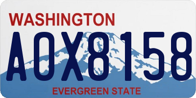 WA license plate AOX8158