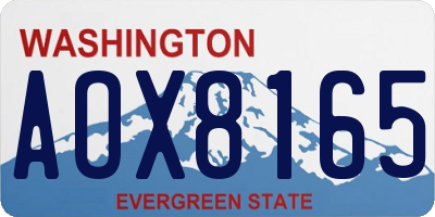WA license plate AOX8165