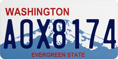 WA license plate AOX8174