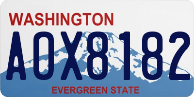 WA license plate AOX8182