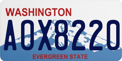 WA license plate AOX8220