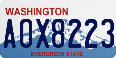 WA license plate AOX8223